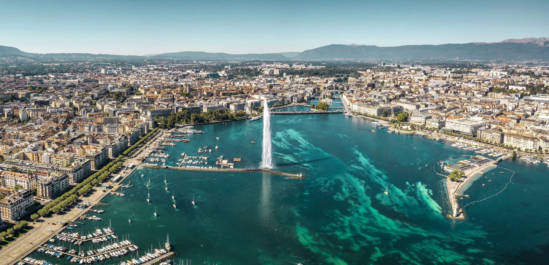 Vue aérienne de Genève, région d'implantation d'Hydrosystem SA